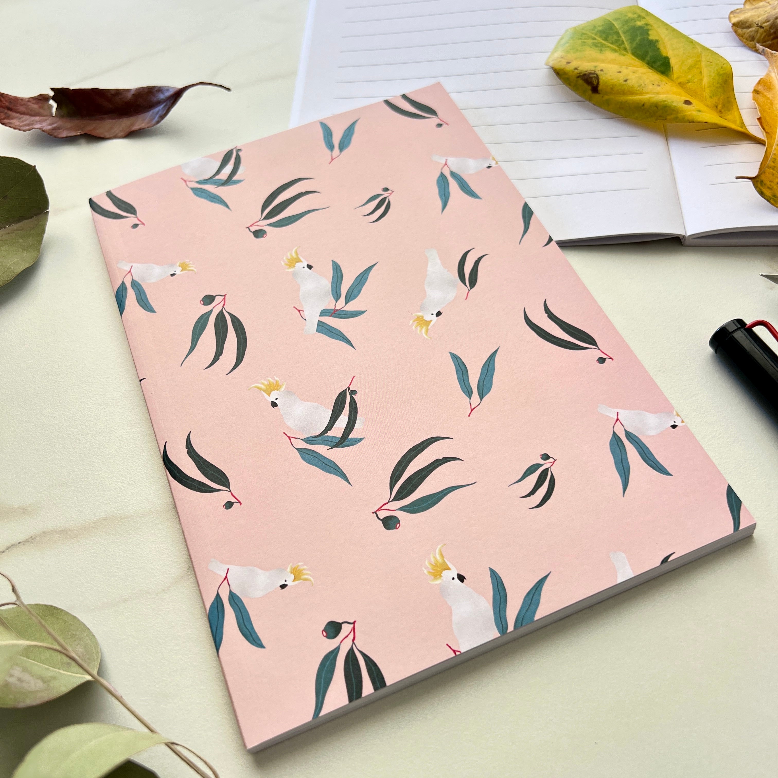 Cockatoos & Eucalyptus – Lined Journal