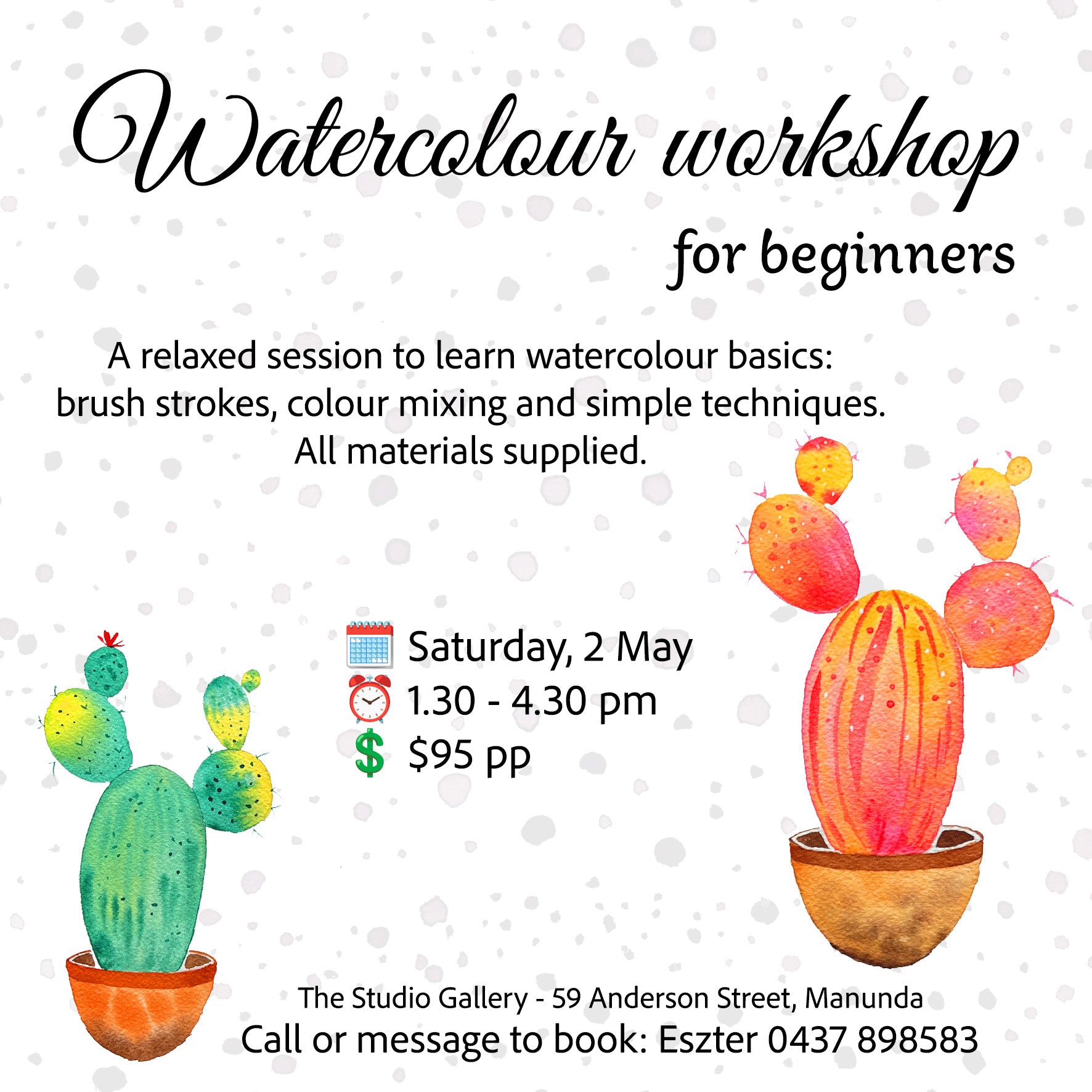 Watercolour workshop for beginners - 2nd May