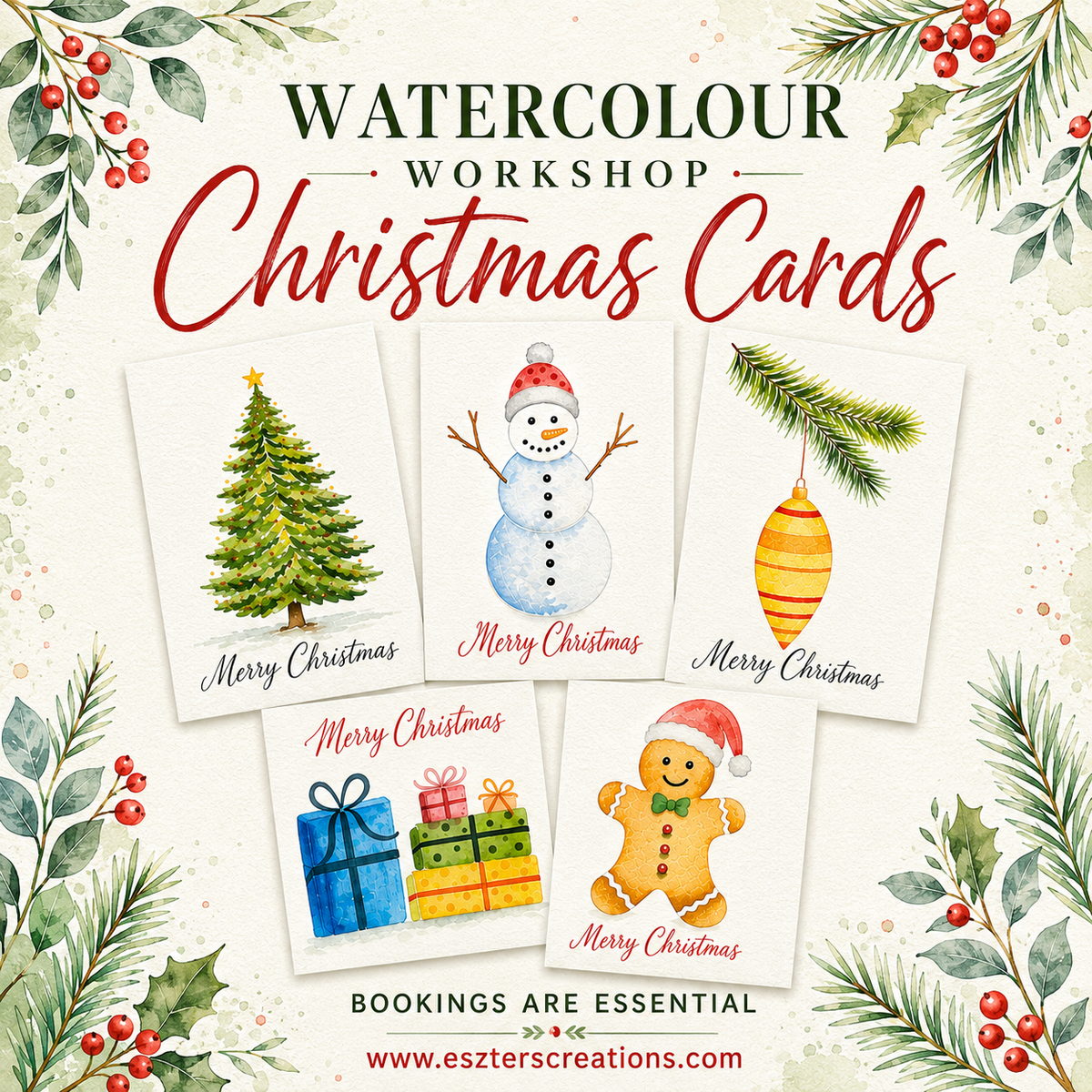 Christmas Card Watercolour Workshop - 17 October