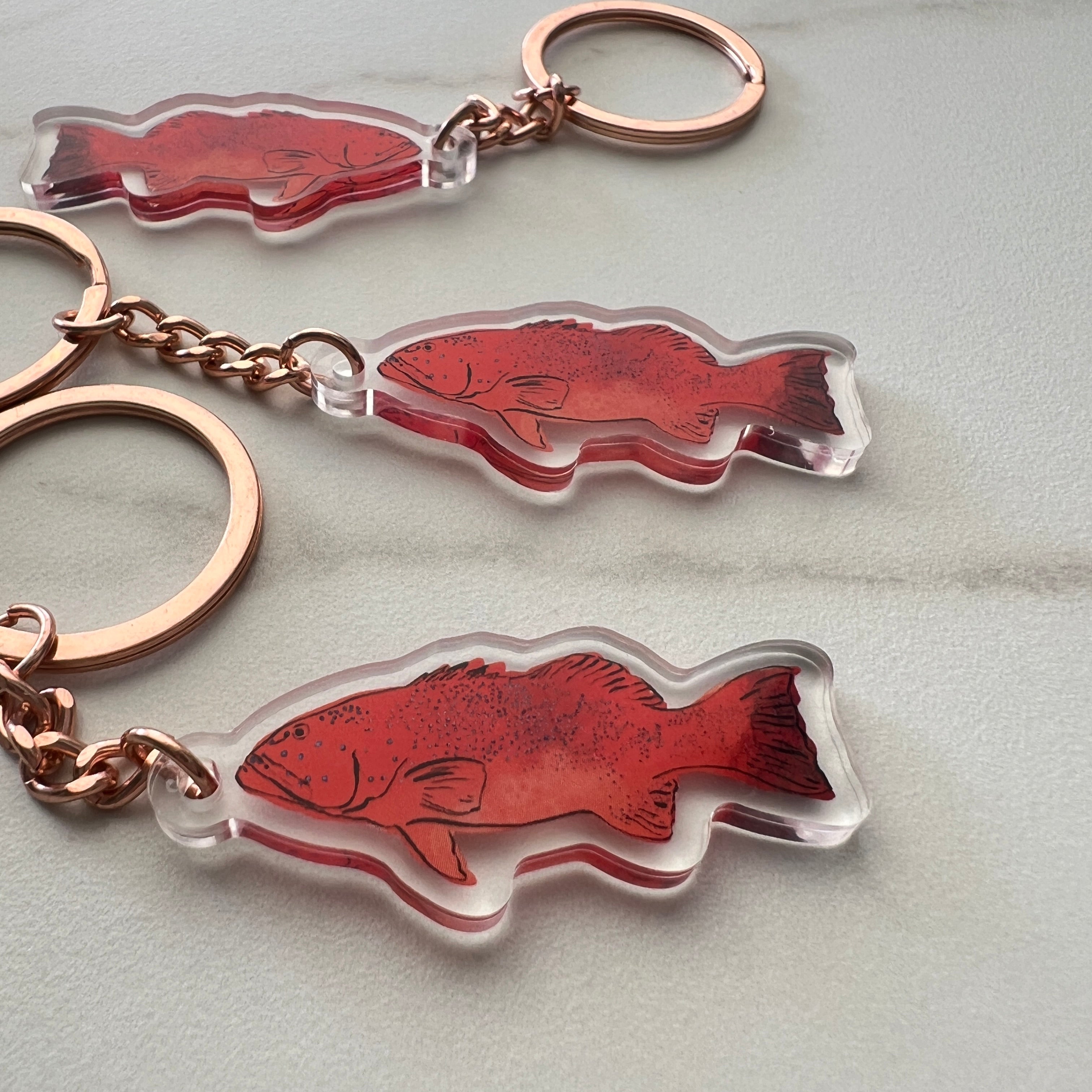 Coral trout keyring