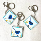 Blue wren keyring
