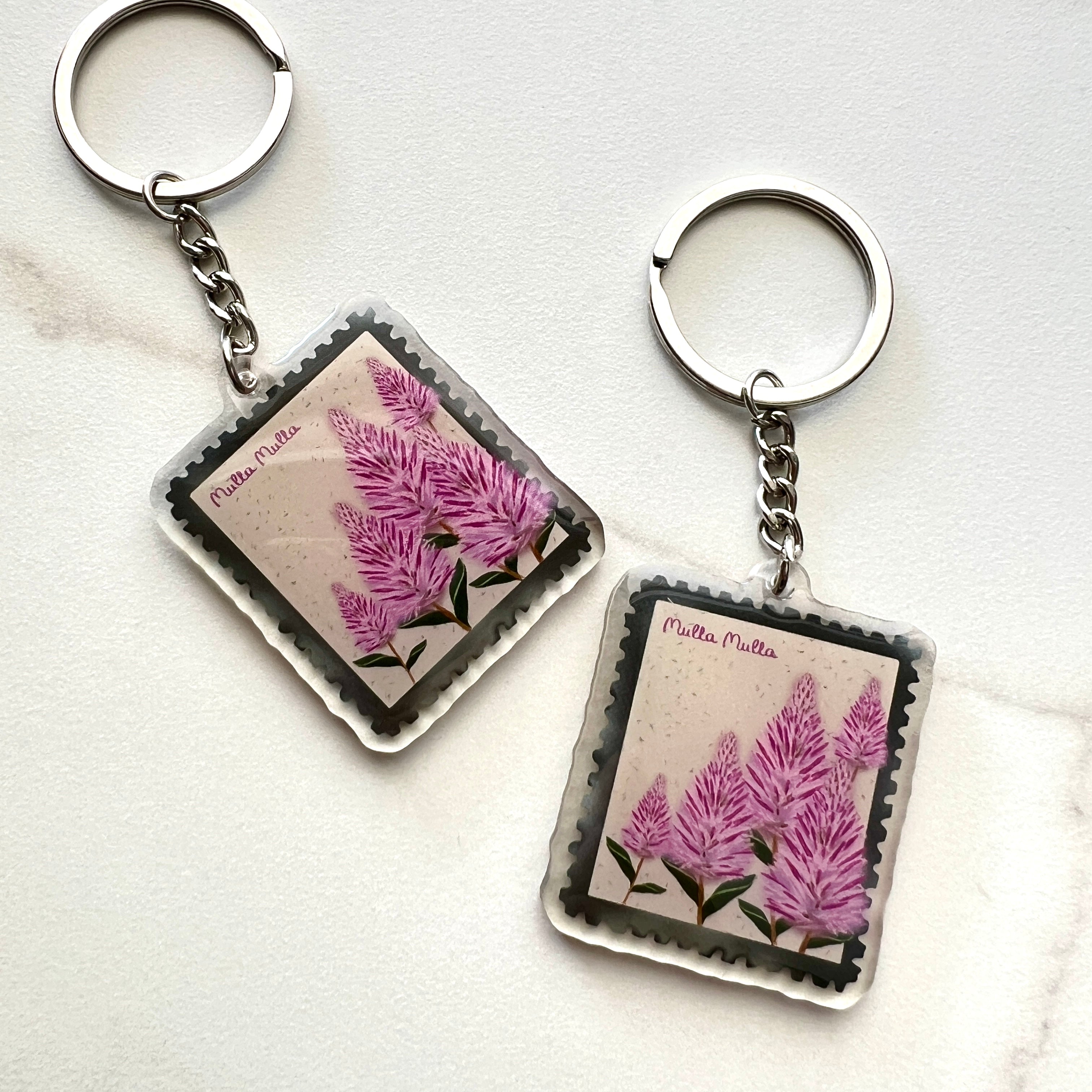 Mulla Mulla flower keyring