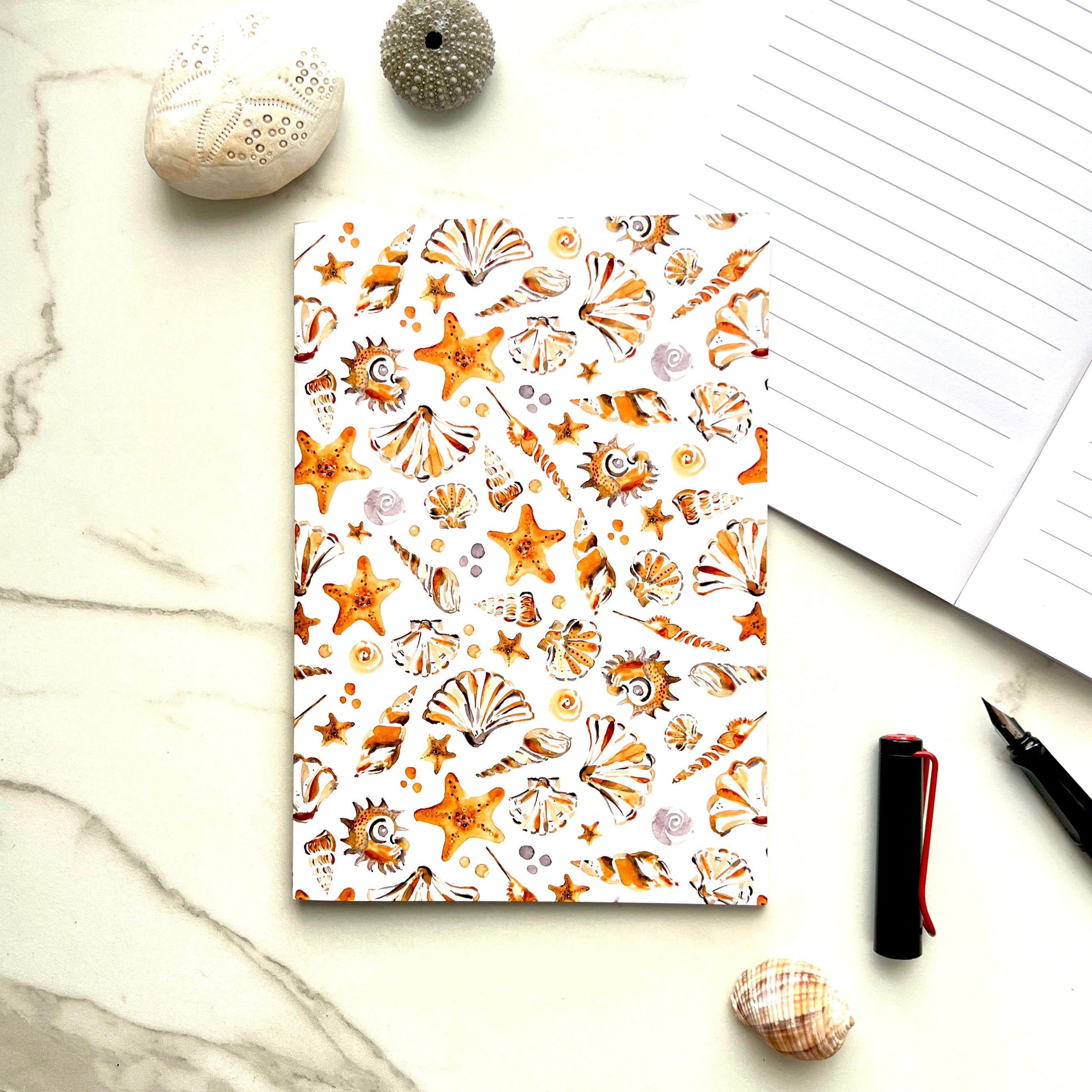 Watercolour Shells – Lined Journal