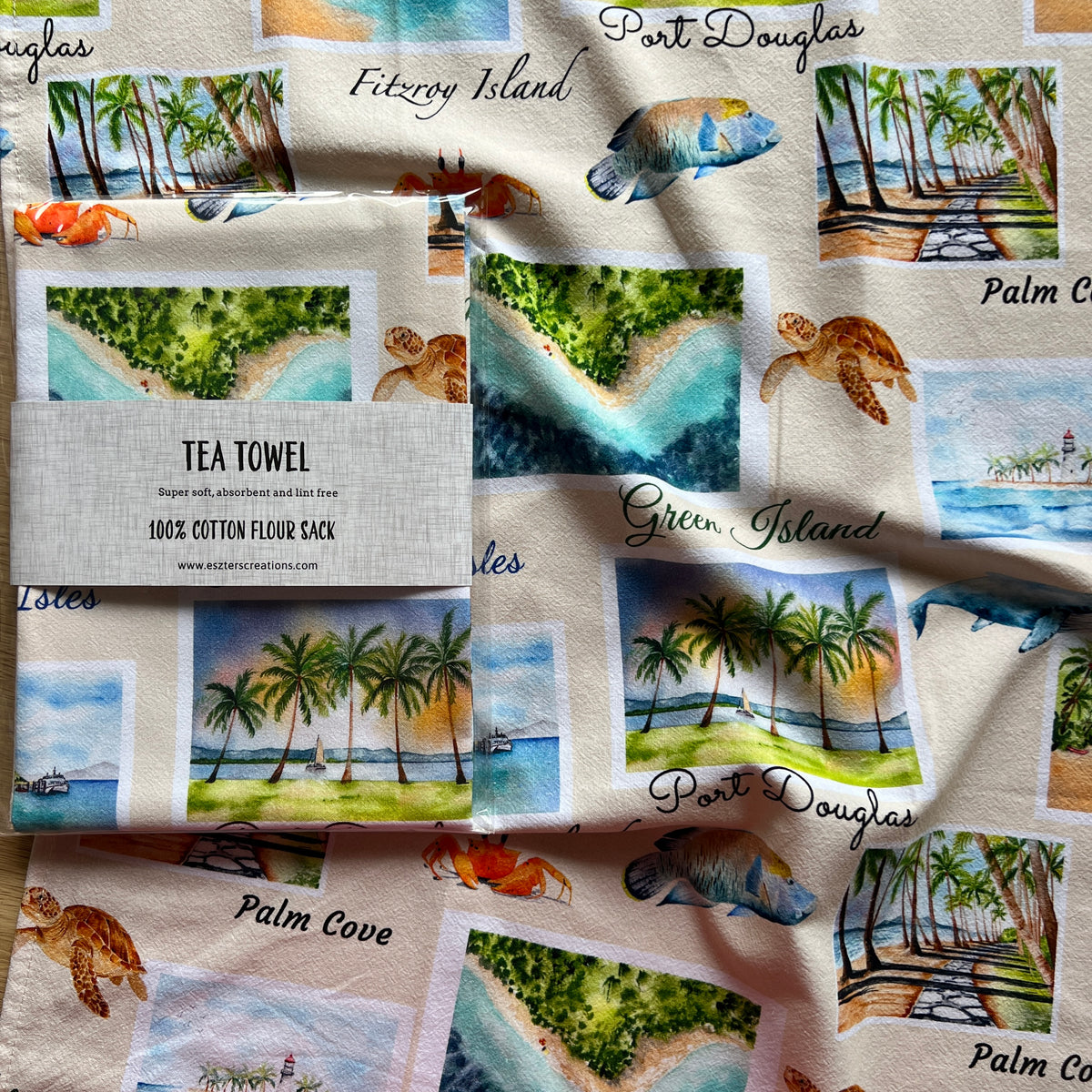 Reef and Coast Tea Towel