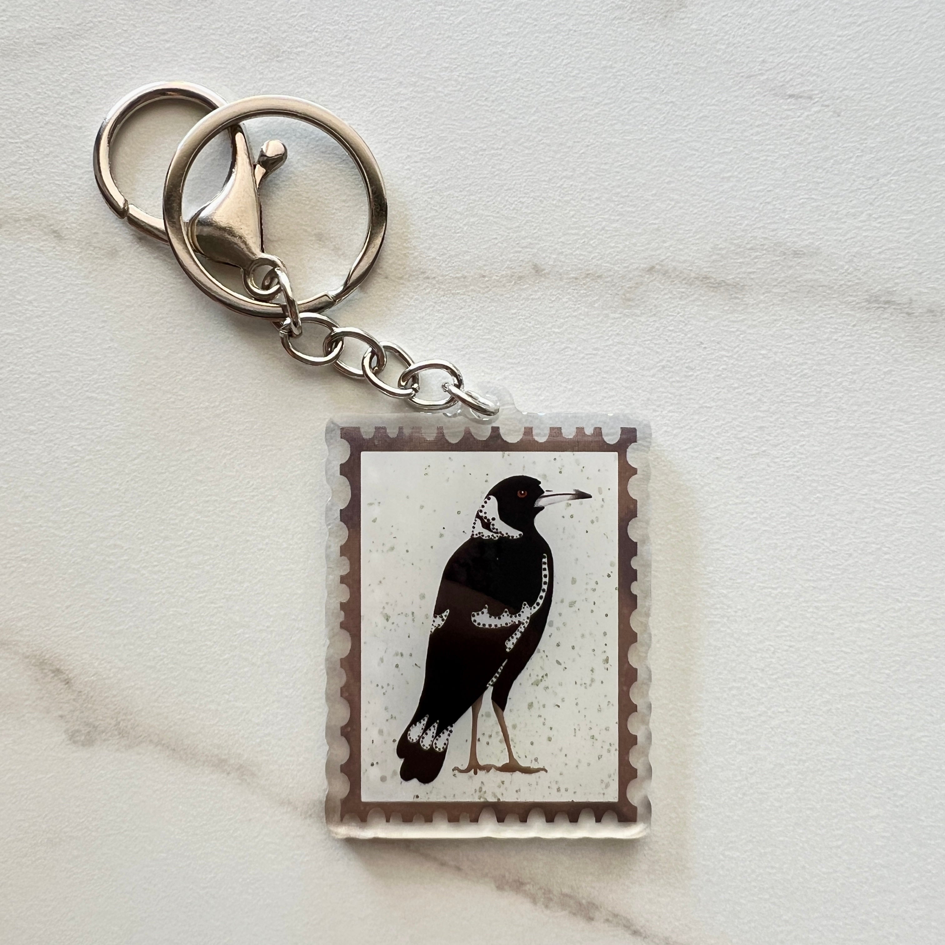 australian magpie keyring by eszter's creations