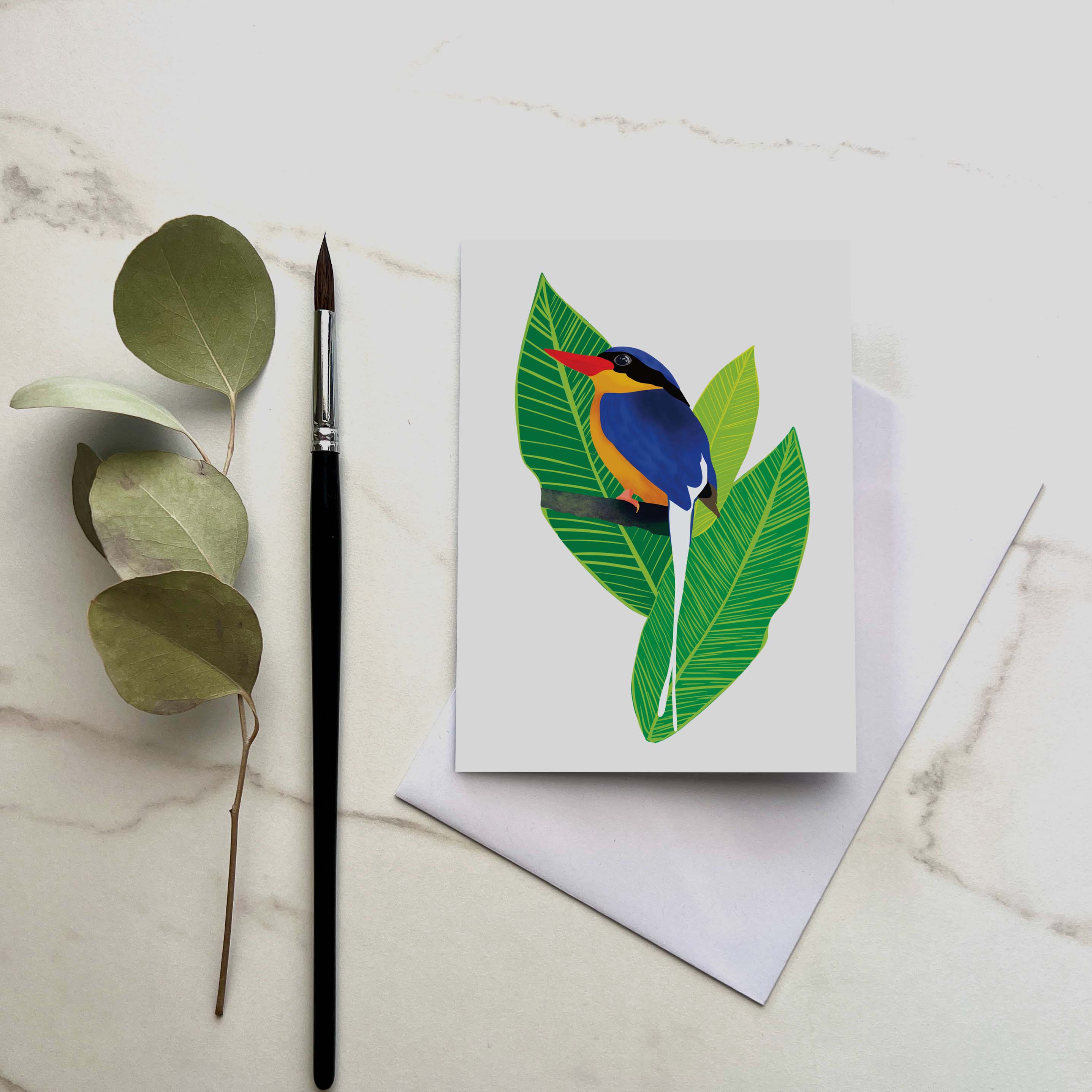 Buff-breasted Kingfisher – Greeting Card