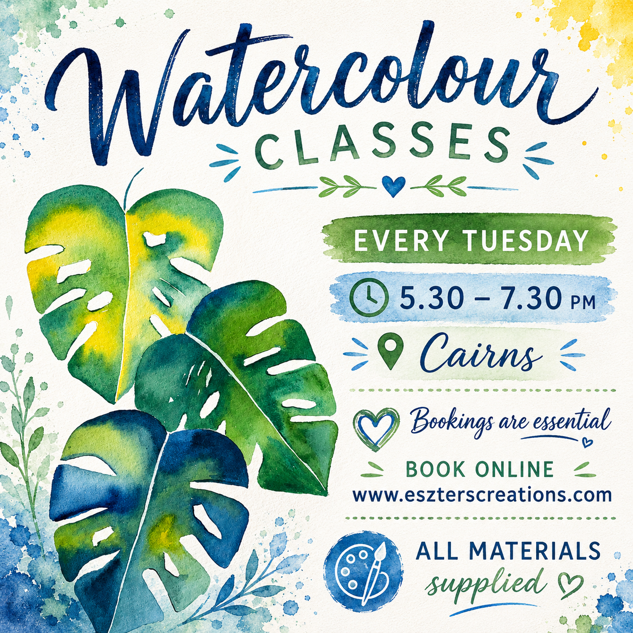 Watercolour Classes (Weekly)