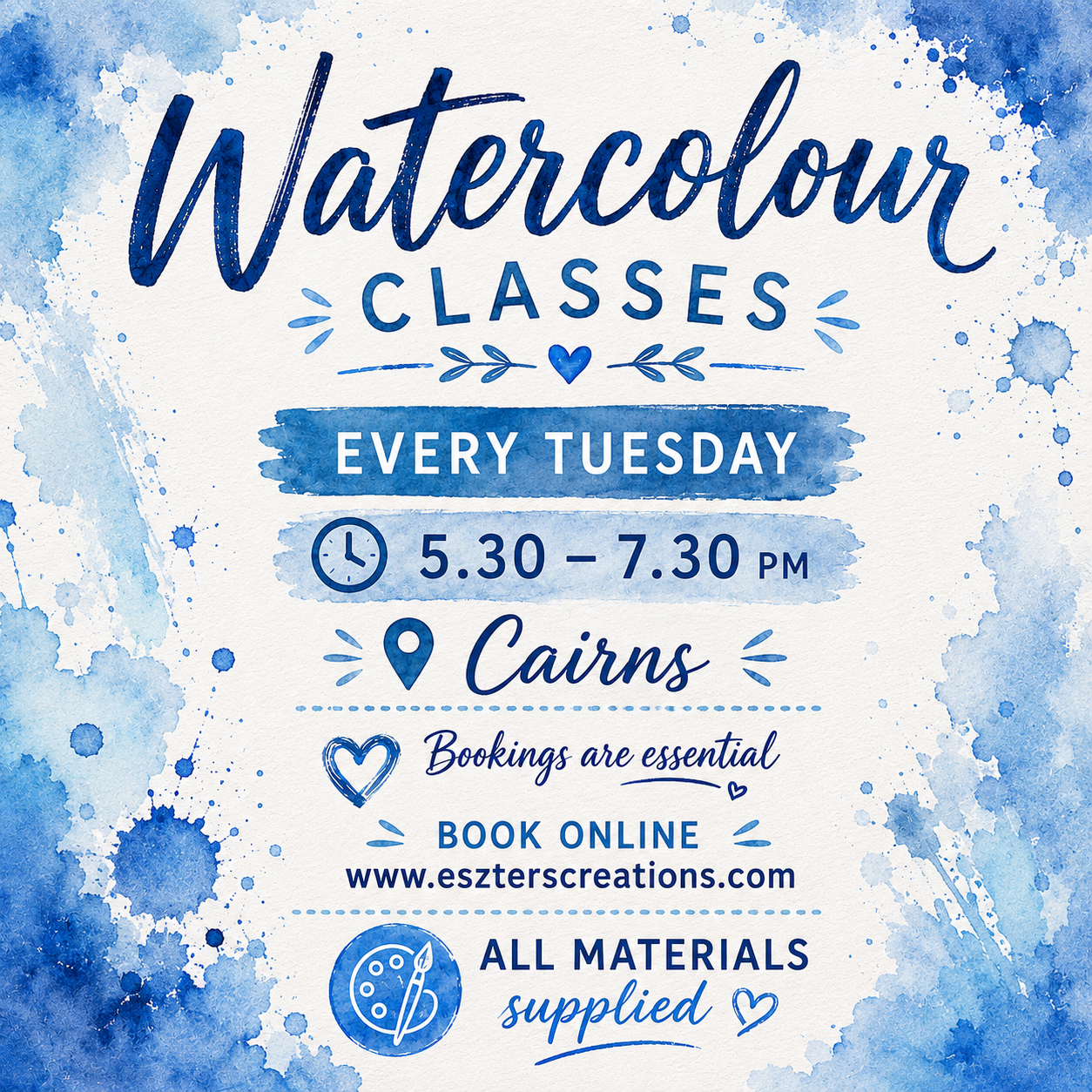 Watercolour Classes (Weekly)