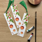 bookmarks featuring watercolor painting of arabica coffee plant, coffee cups and coffee beans 