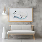 Heron with fish art print