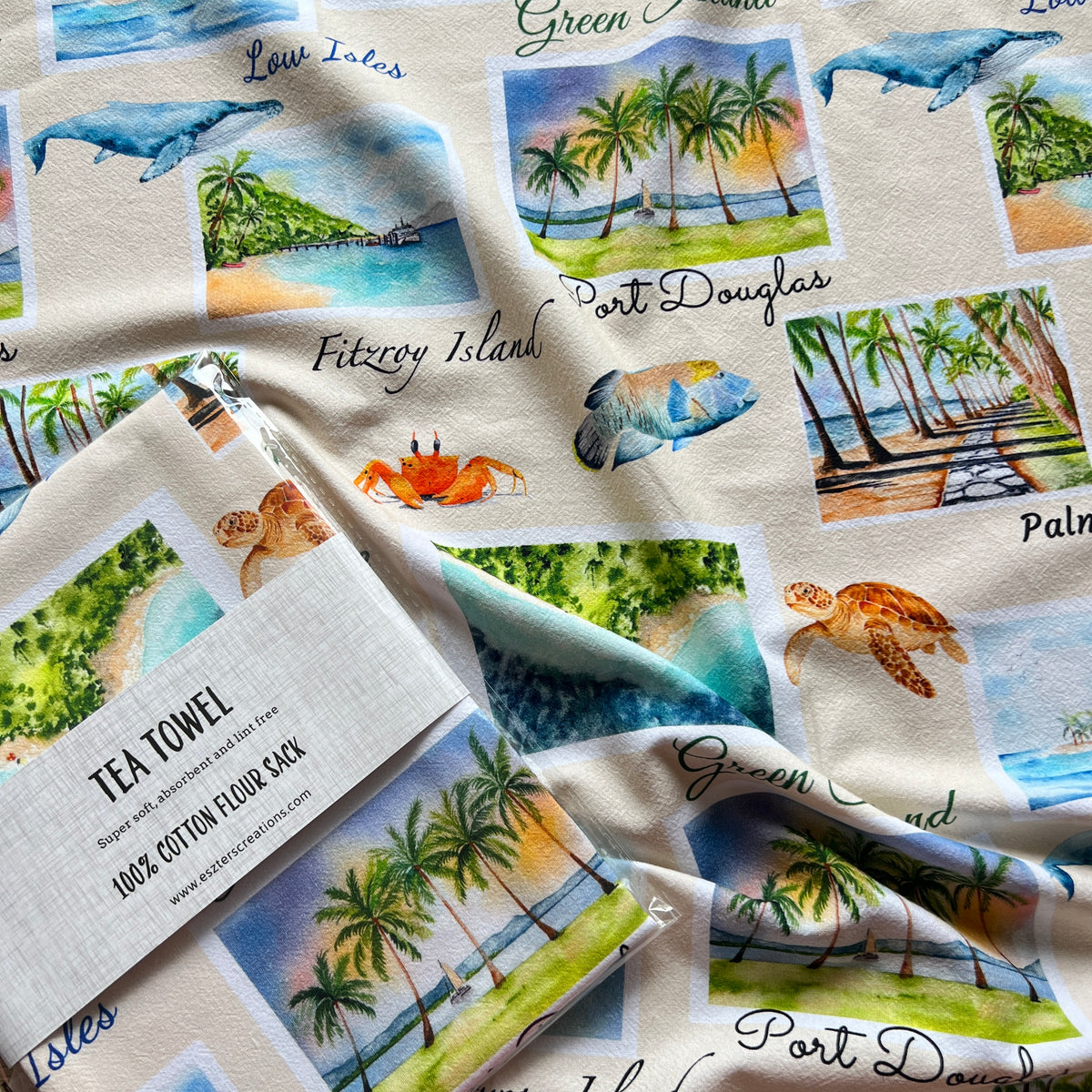 Reef and Coast Tea Towel