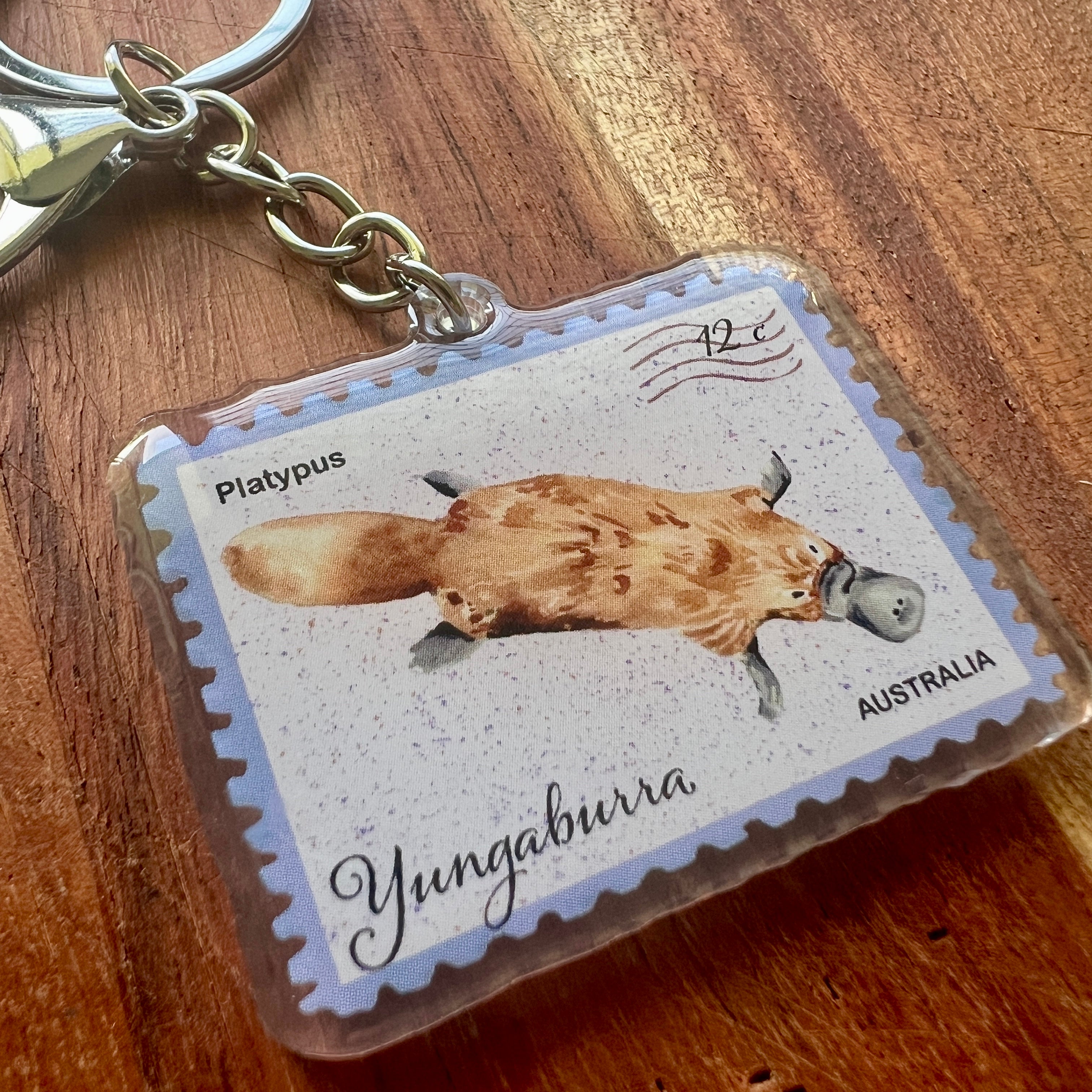 Yungaburra platypus keychain stamp